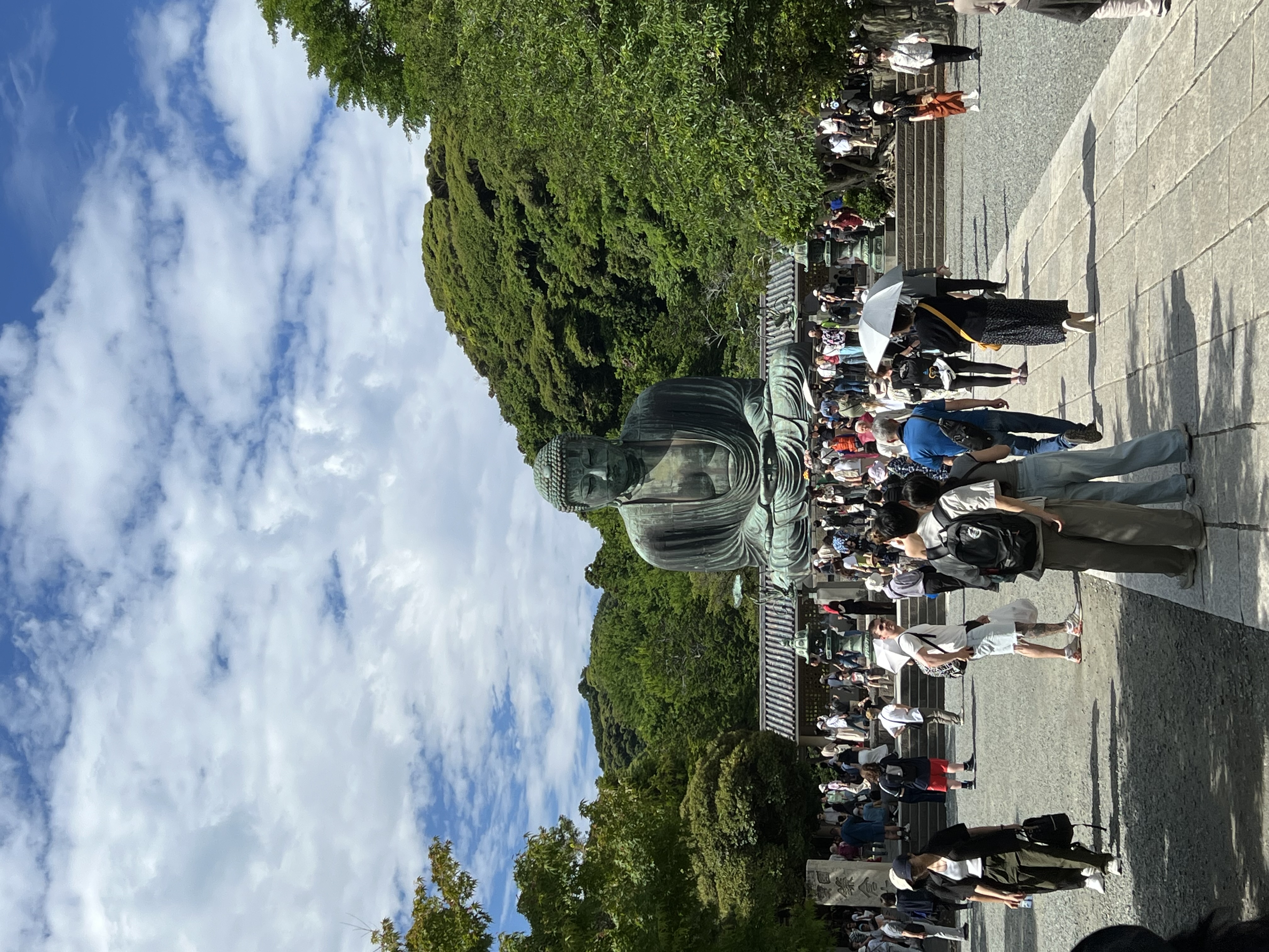 The Great Buddha of Kamakura on a clear blue-sky day